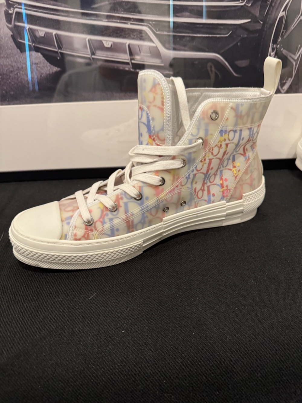 Dior Pastel Multicolor Oblique High-Top Sneakers B23 Monogram - Picture 11 of 12